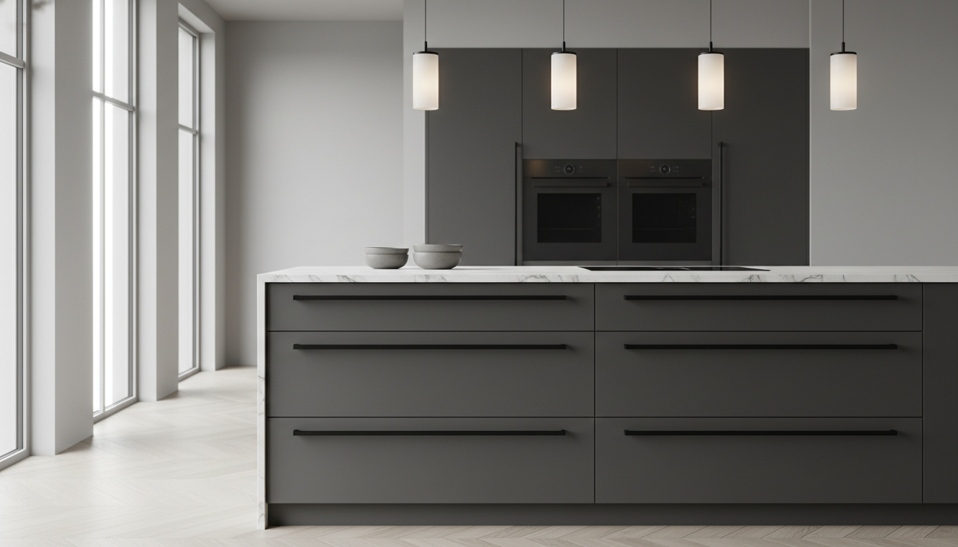 Moderne keuken met handgrepen