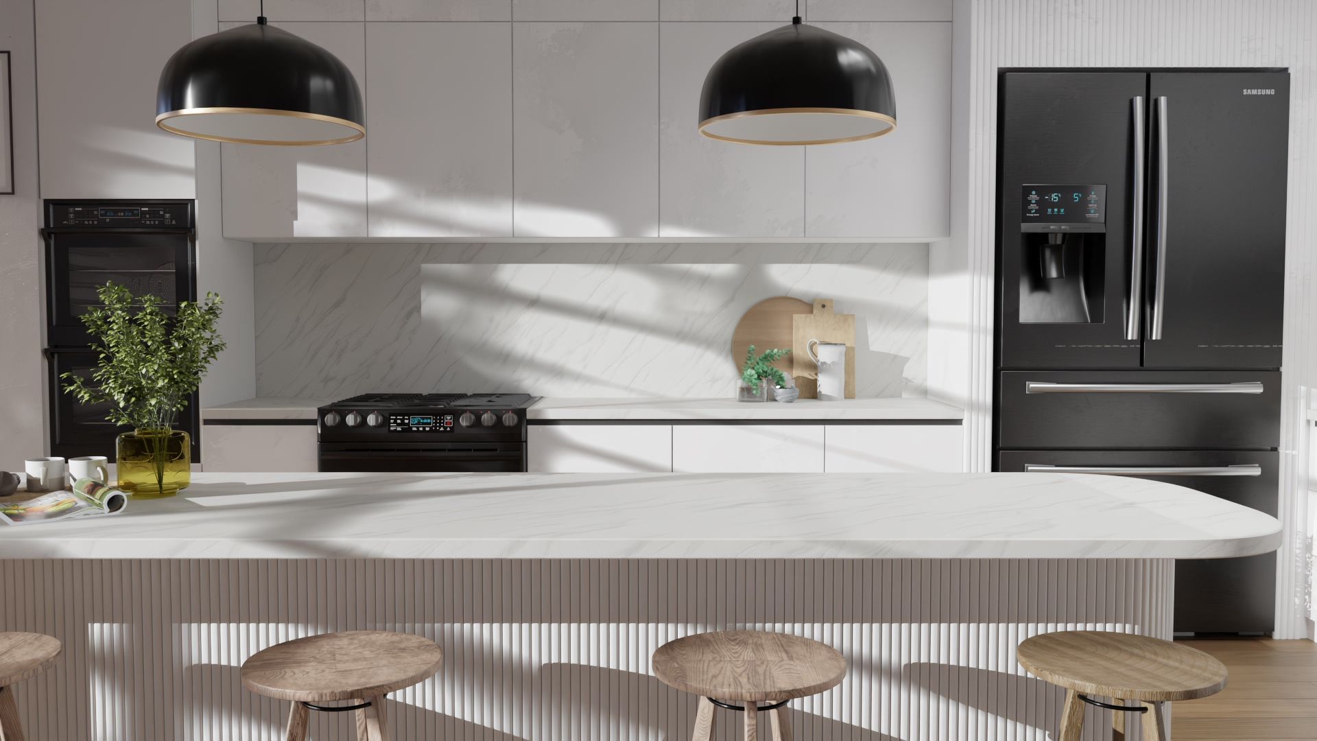 VNSTRA Wrapfolie Keuken & Interieur | Zelfklevende, Krasbestendige Keukenwrap Folie | 122x100cm | Luxe Natuursteen Effect | Voor Meubels, Wanden & Keukenkastjes | Easy DIY